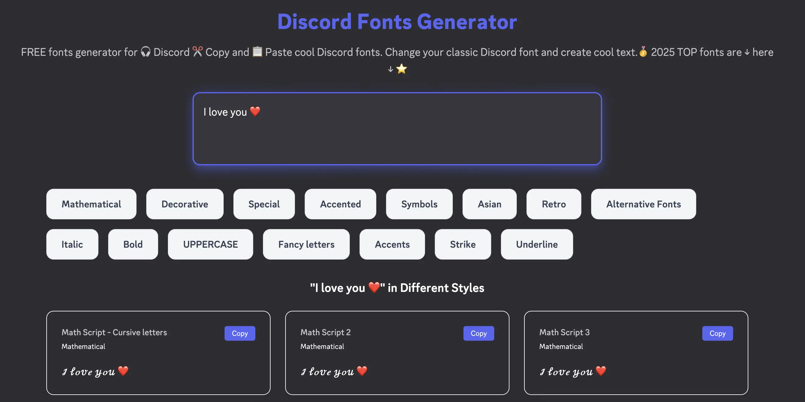 Discord Font Generator - Transform your text with stylish fonts
