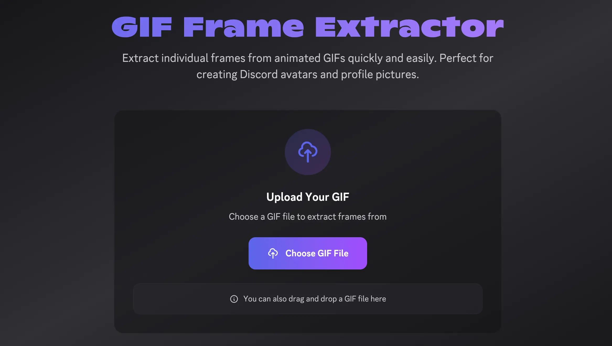 GIF Frame Extractor Tool Interface